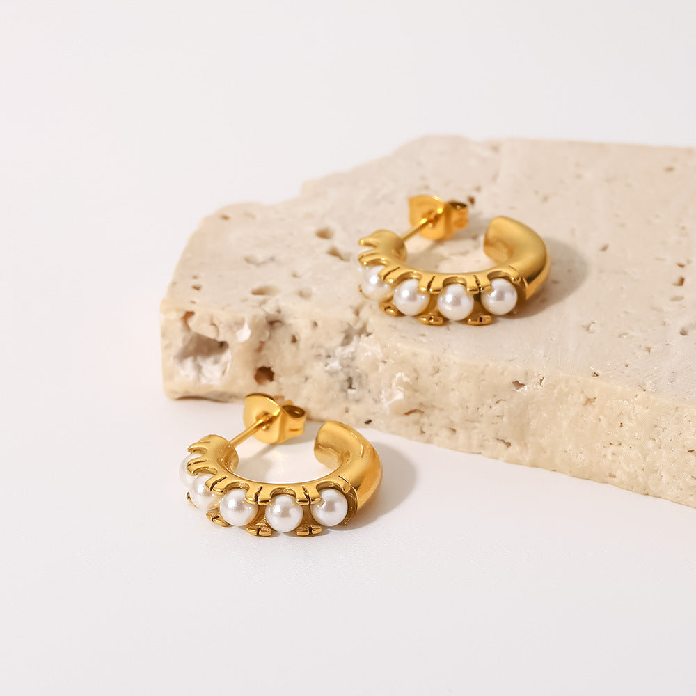 Versatile Style Geometric Titanium Steel Earrings