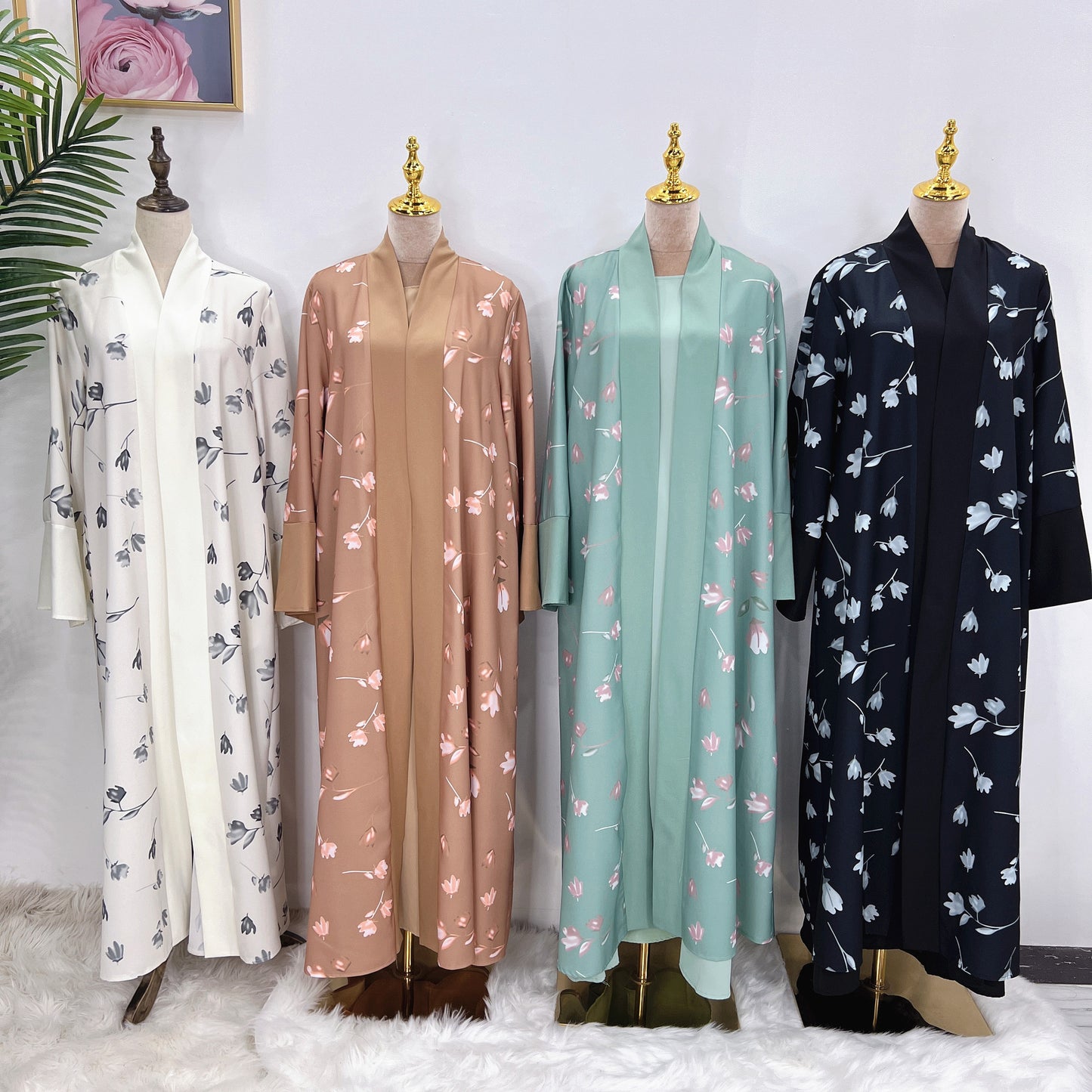 Middle East DUBAI Turkish Robe Solid Color Jumpsuit