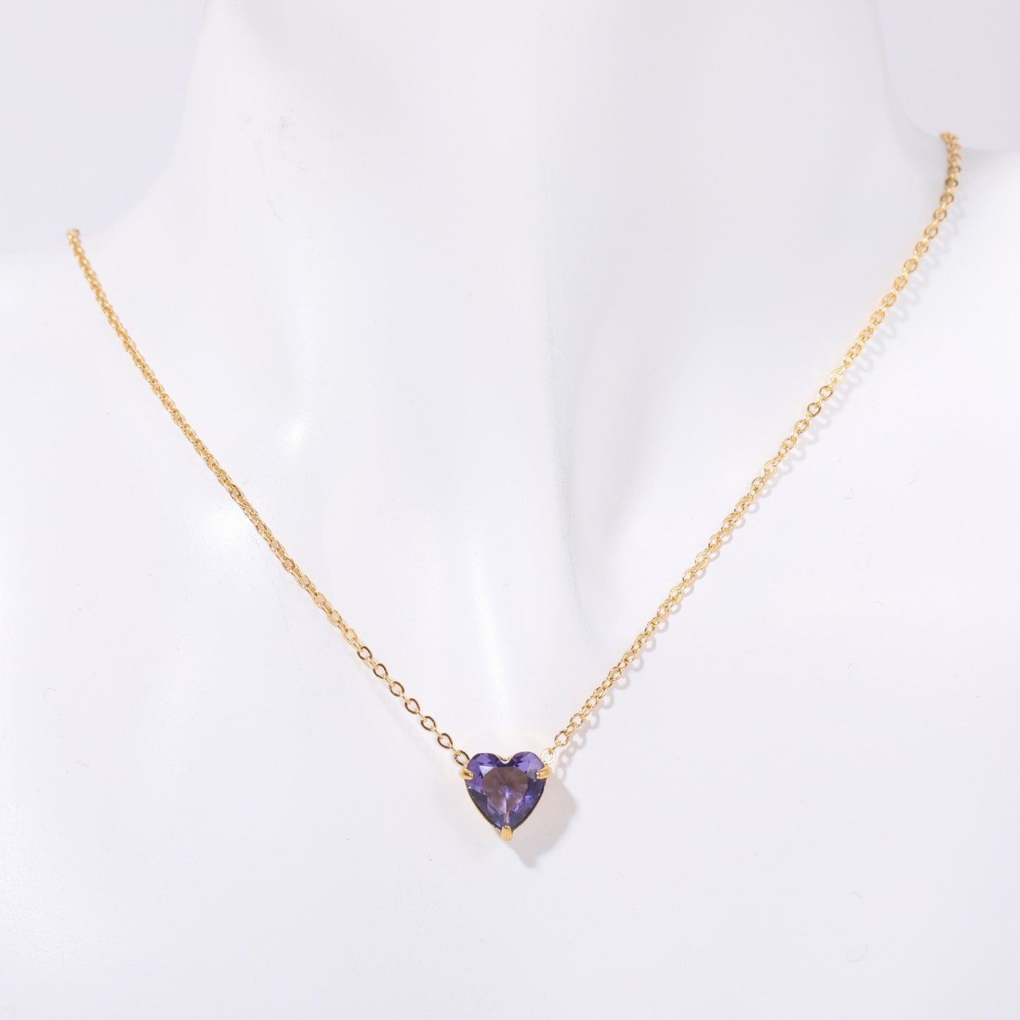 Titanium Steel High Color Retention Twelve Birthstone Necklace