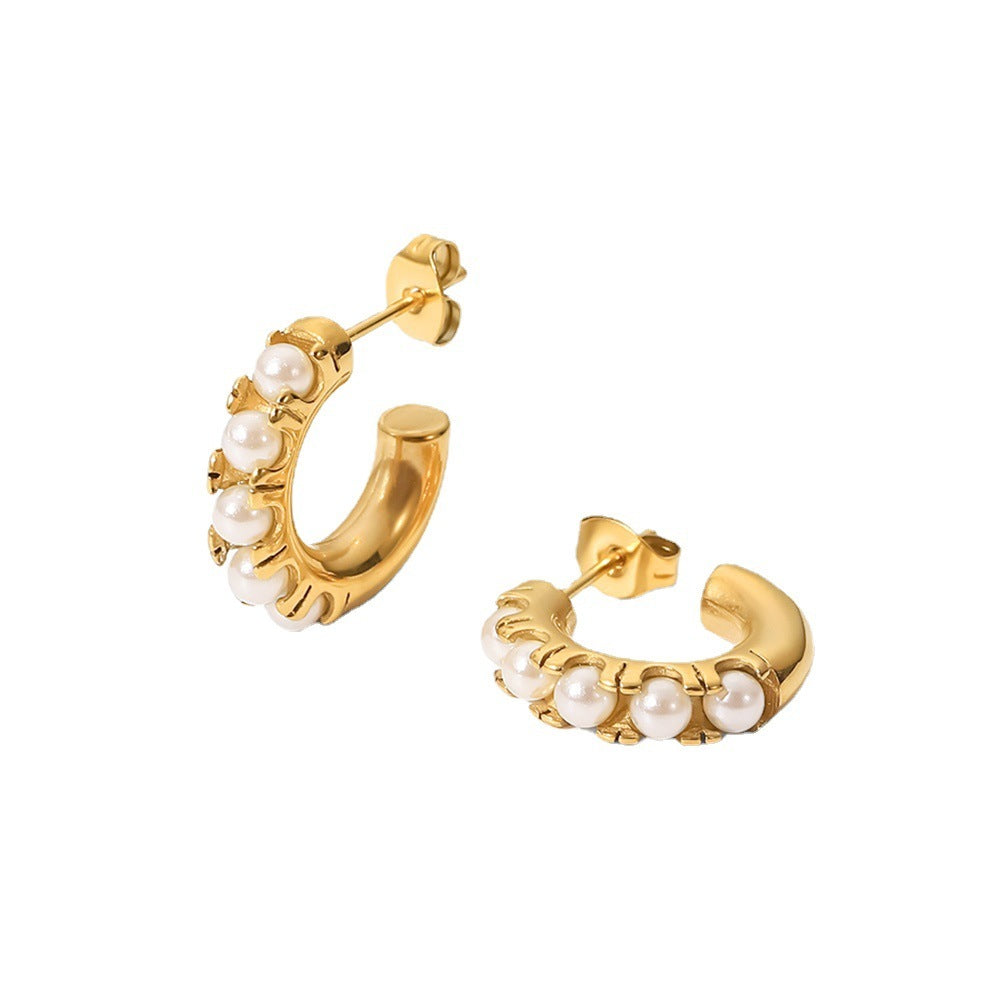 Versatile Style Geometric Titanium Steel Earrings