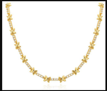 Titanium Steel White Zircon Bracelet Gold Plating Full Polishing