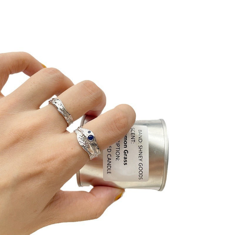 S925 Silver Fashion Temperament Mottled Zirconium Diamond Personality Ring