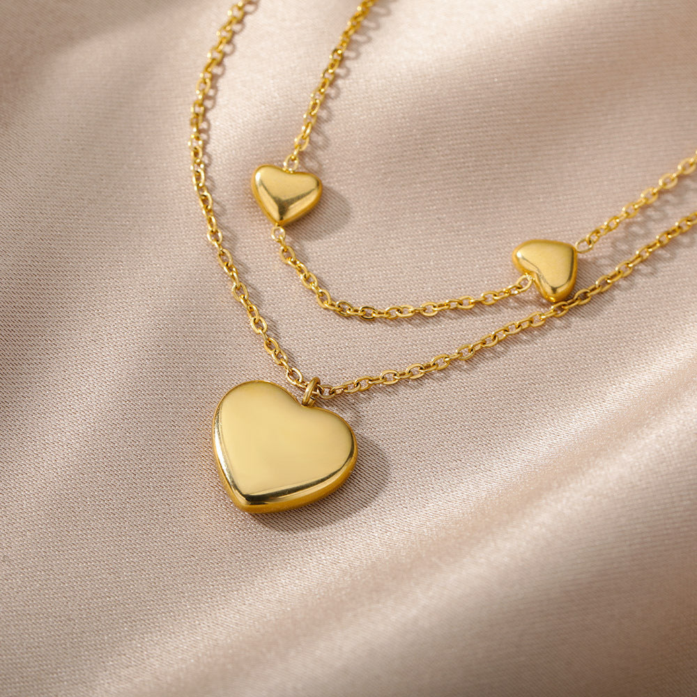 New Fashion Heart Shaped Pendant Titanium Steel Necklace
