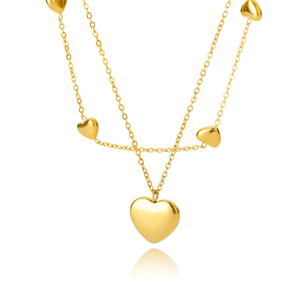 New Fashion Heart Shaped Pendant Titanium Steel Necklace