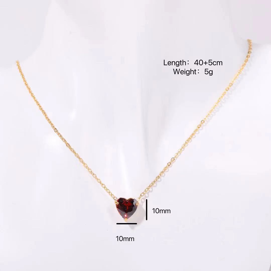 Titanium Steel High Color Retention Twelve Birthstone Necklace