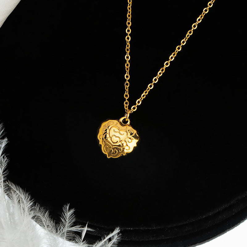 Shell Lace Love Necklace Female Titanium Steel