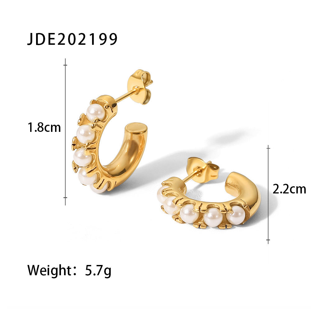 Versatile Style Geometric Titanium Steel Earrings