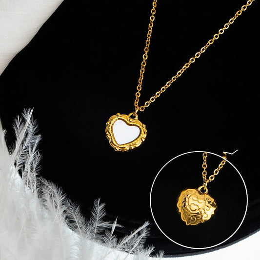 Shell Lace Love Necklace Female Titanium Steel